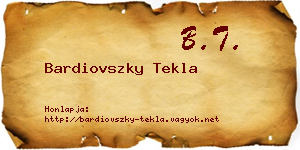 Bardiovszky Tekla névjegykártya